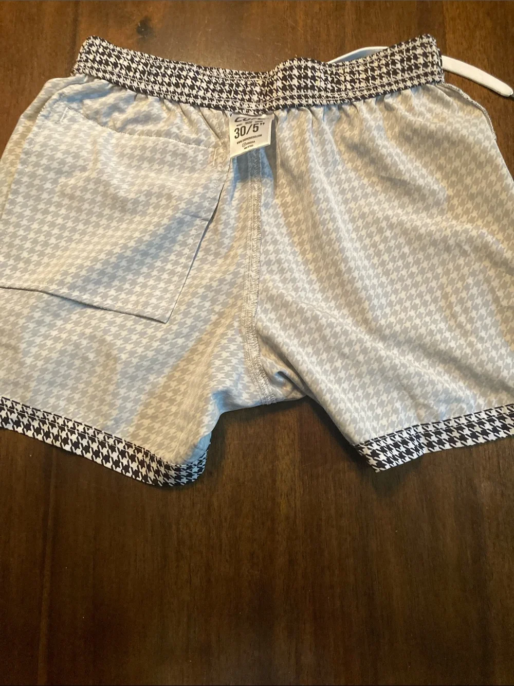 Cove Men’s Black & White Houndstooth Swim Trunks